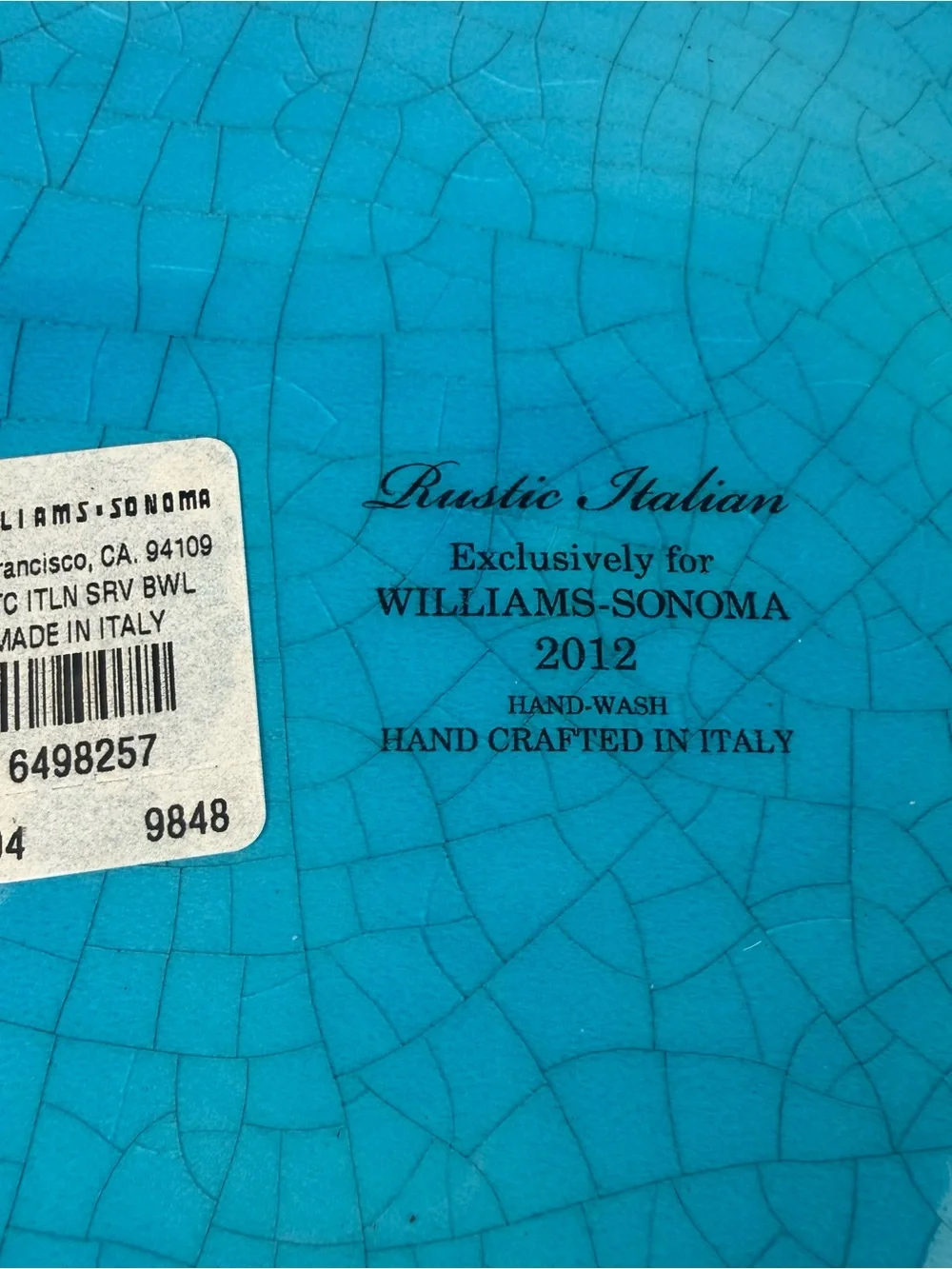 Williams Sonoma authentic 2012